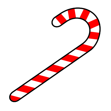 Drawing a cartoon candy cane