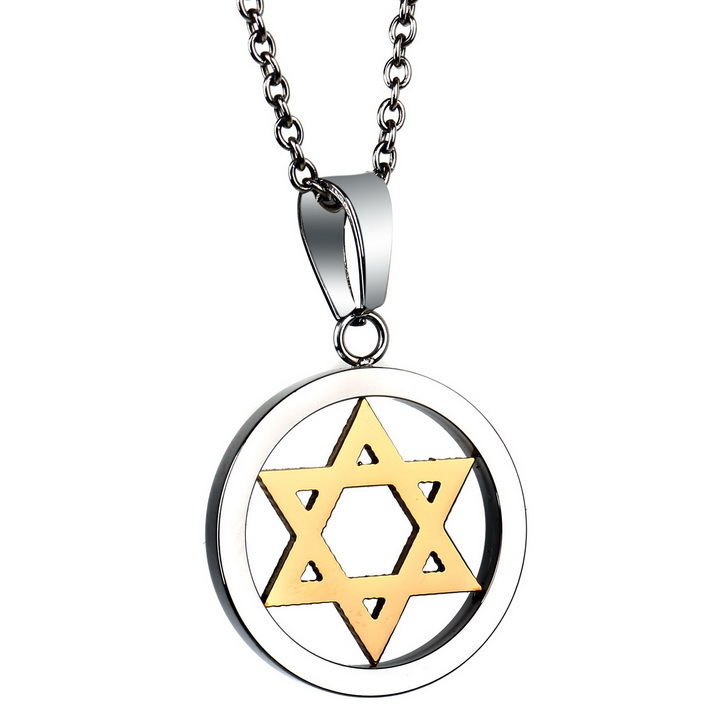 Bahamut Mogen David Star Necklace Gold Plated Stainless Steel ...