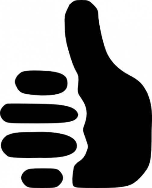 Black and white thumbs up clip art Vector | Free Download