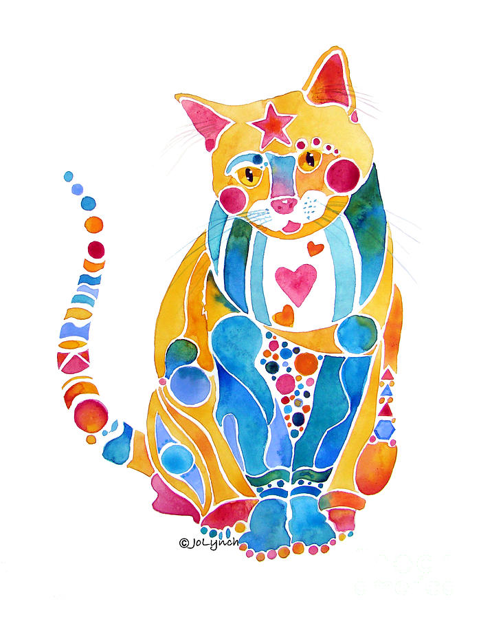 Jewel Colors Cat With Hearts N Stars by Jo Lynch - Jewel Colors ...