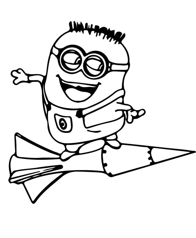 Jerry Up The Rocket Coloring For Kids - Despicable Me 2 Coloring ...