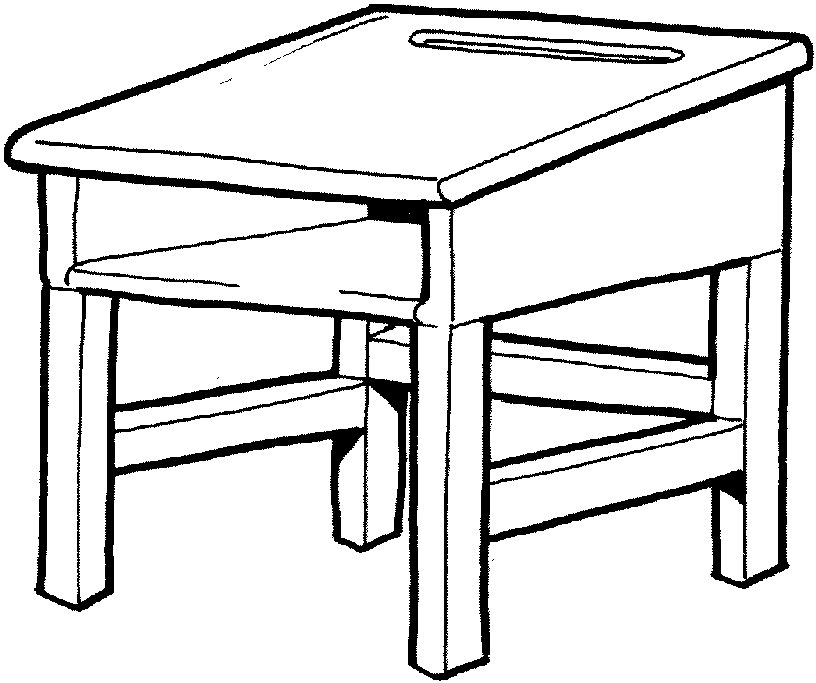school desk Colouring Pages