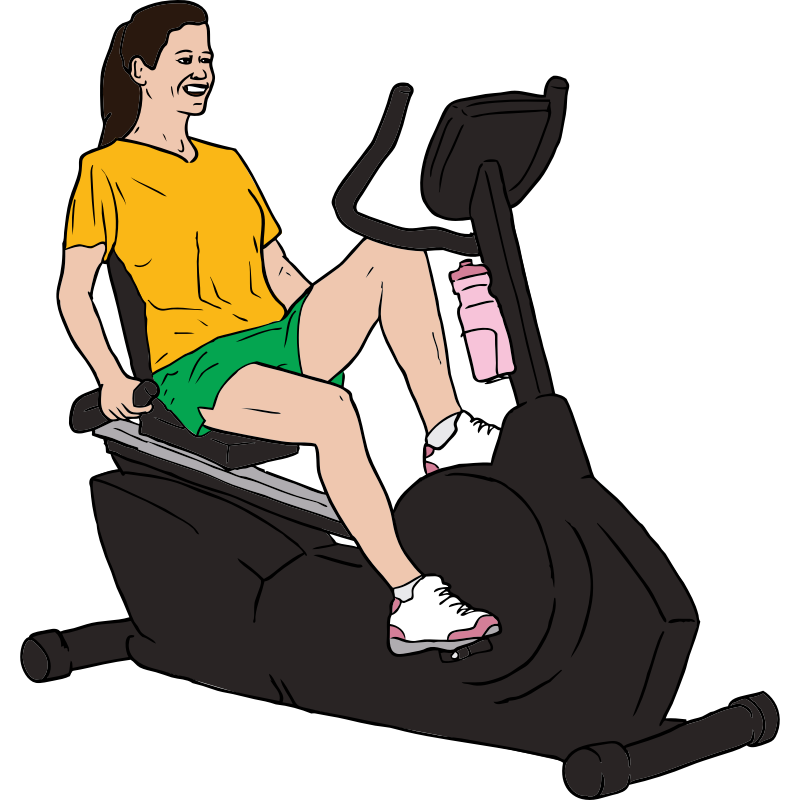 Clipart - Woman on Exercise Bike