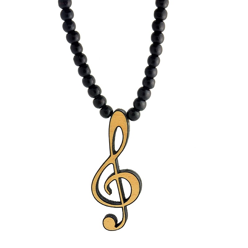 G clef - Musical Symbol Pendant - Wooden Necklace | SwaggWood