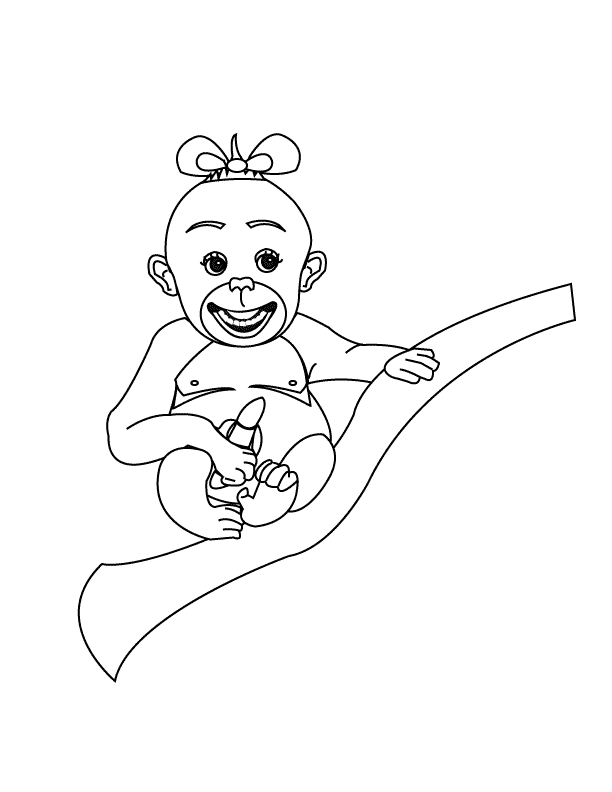 Pictxeer » Baby Monkey Coloring Pages
