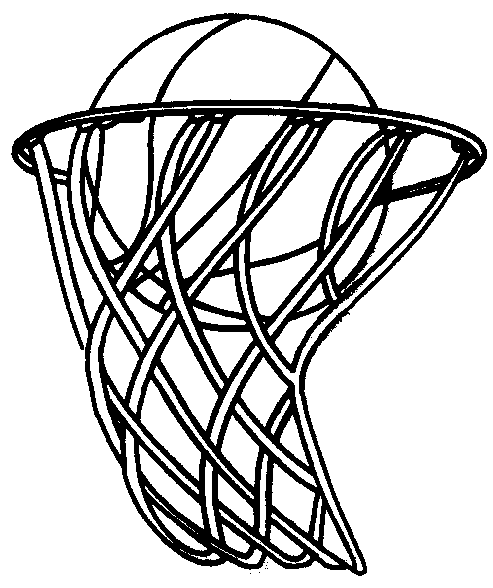 Basketball Hoop Found At The Park In Black And White - ClipArt ...