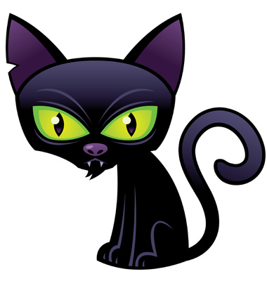 halloween black cat cartoon | FunkyFunz