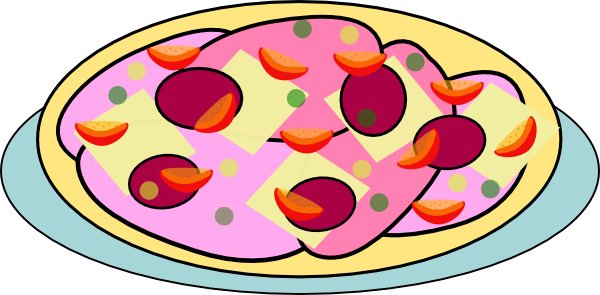 Pizza On A Plate clip art - vector clip art online, royalty free ...