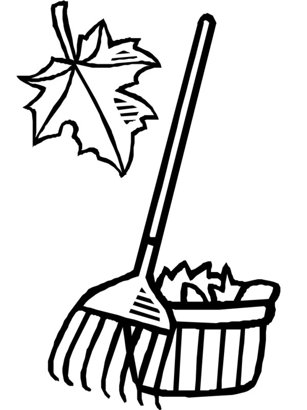Leaf Raking Tools - Fall Coloring Pages : Coloring Pages for Kids ...