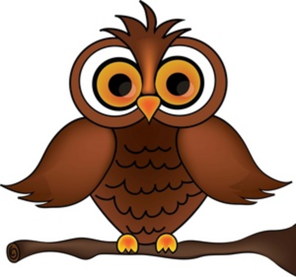 Wise Old Owl Cartoon Owl On A Tree Branch Smu image - vector clip ...