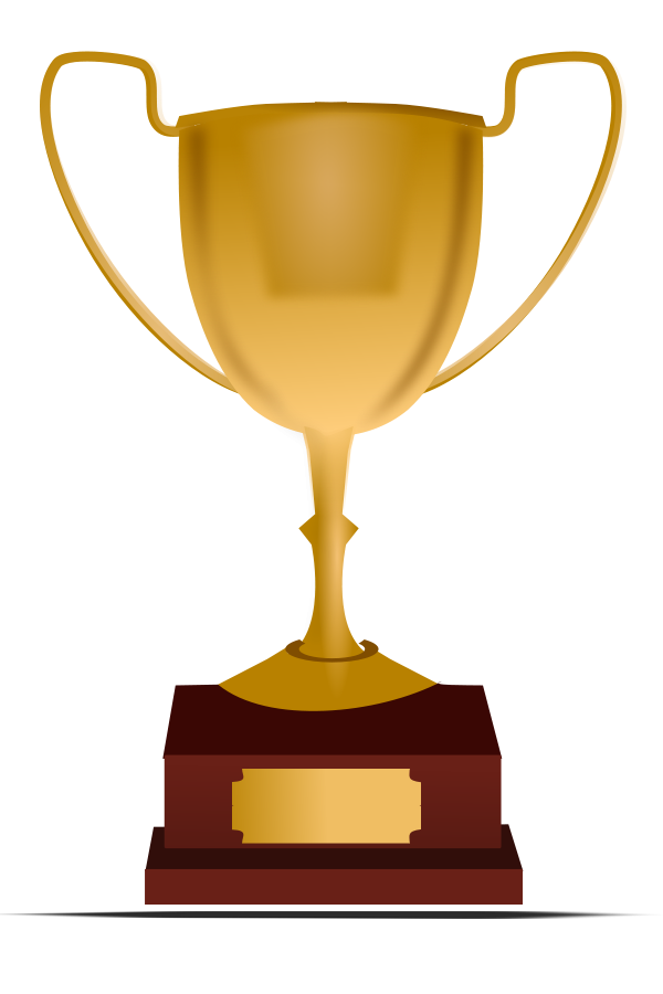 Golden Trophy small clipart 300pixel size, free design