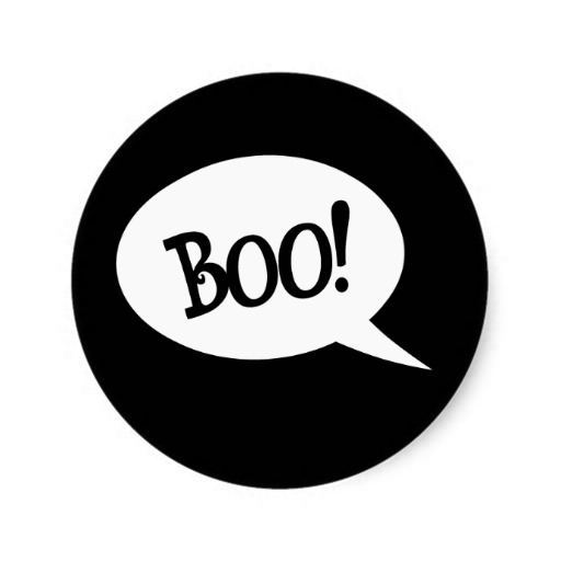 Halloween ghost Boo speech bubble decorative Round Stickers | Zazzle