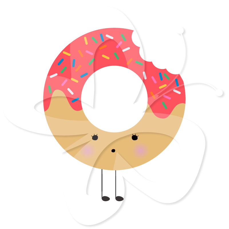 Kawaii Cute Donut Food Clipart - Creative Clipart Collection