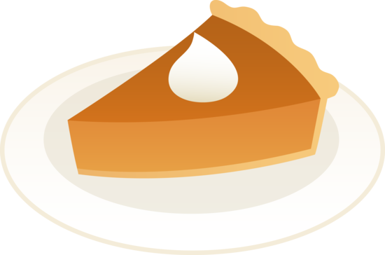 Slice of Pumpkin Pie on Plate - Free Clip Art