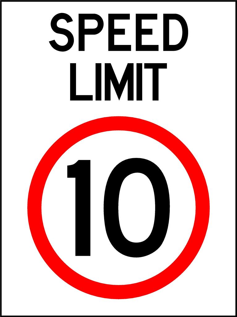 Speed Limit 10km H 600 X 450mm Traffic Sign | eBay