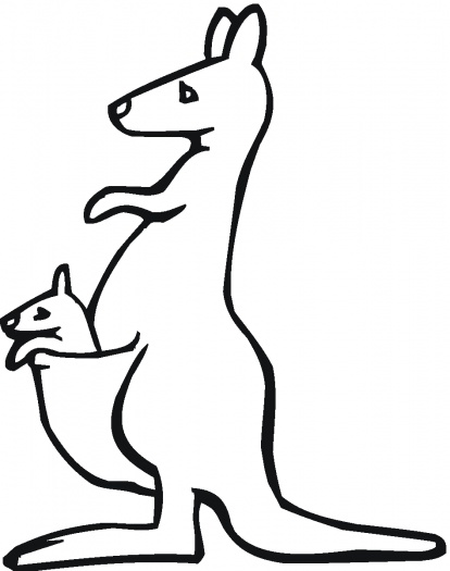 Kangaroo with baby coloring page | Super Coloring - ClipArt Best ...