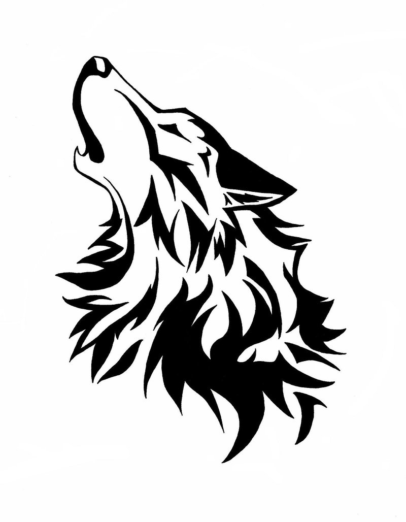 Howling Wolf Outline Cliparts co