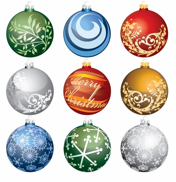Christmas Ornament Balls Vector Set | Free Vector Graphics | All ...