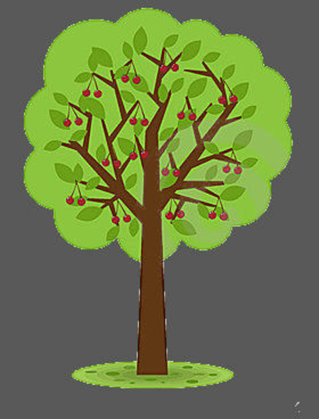 Cherry Tree V image - vector clip art online, royalty free ...