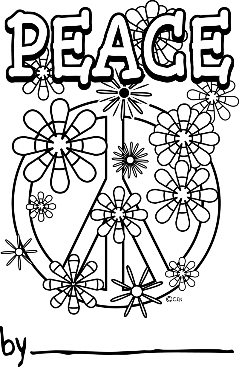 Peace sign coloring page - Coloring Pages & Pictures - IMAGIXS