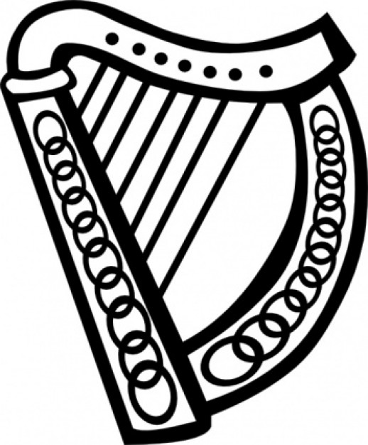 Celtic Harp clip art Vector | Free Download