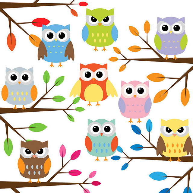 Owl with branches clip art set | Flickr - Photo Sharing! - ClipArt ...
