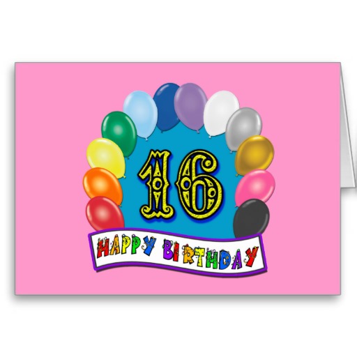 16th Birthday Gifts with Assorted Balloons Design Bumper Sticker ...