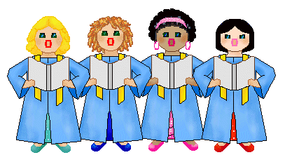 Choir Clip Art - Row of Girls in Blue