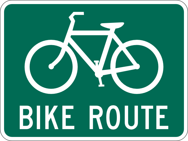 Bicycle Route Sign clip art Free Vector / 4Vector