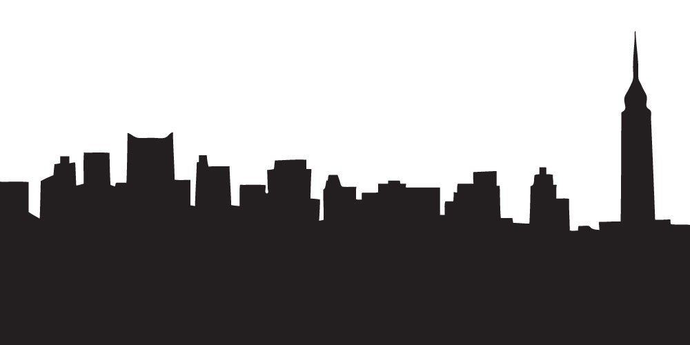 isimez: new york skyline black and white drawing