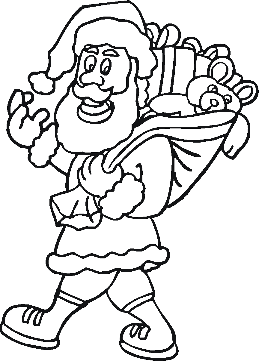 Father Christmas Pictures To Colour - Cliparts.co