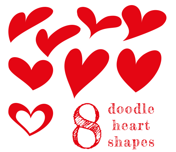 8 Doodle Heart Shapes by flordeneu on DeviantArt