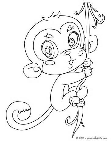 monkey coloring pages 06, monkey coloring pages - Drawing Kids