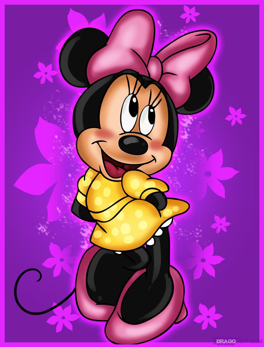 How to Draw Minnie Mouse, Step by Step, Disney Characters ...