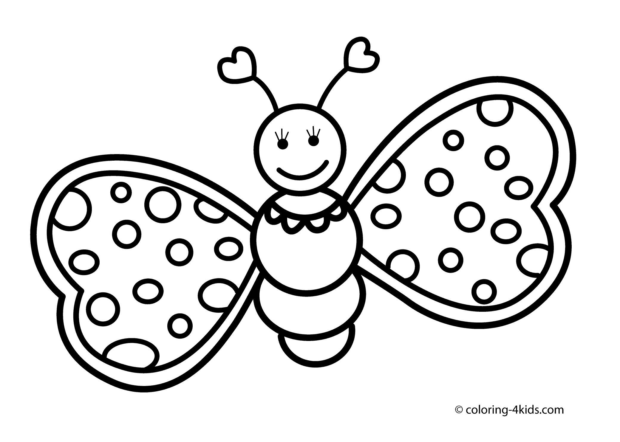 Butterfly coloring pages cute for kids, printable free | coloing ...