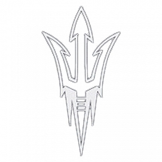 ASU Fork White Outline Decal Large : Cactus Sports