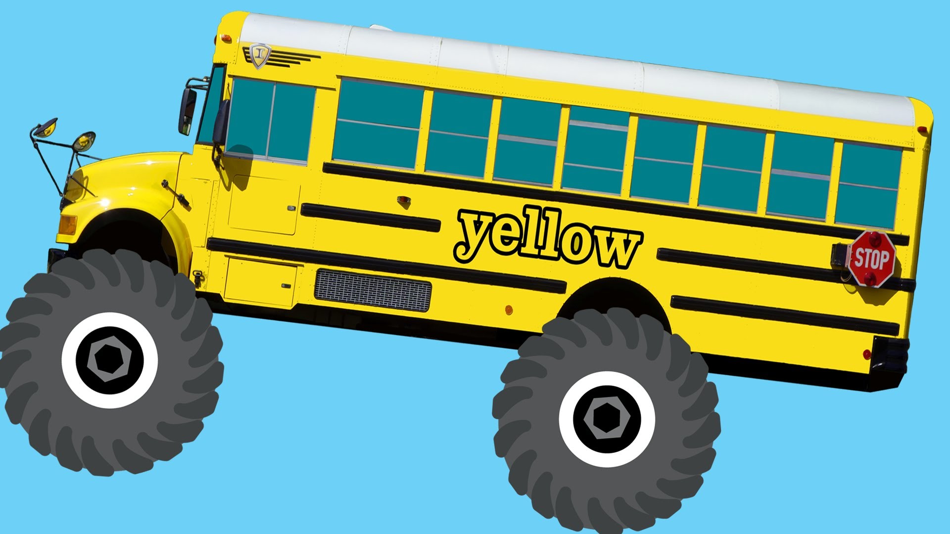 Monster Truck School Buses Teaching Colors & Crushing Words ...