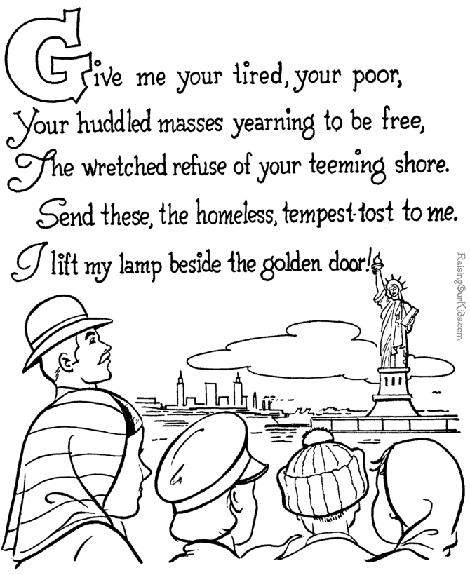 The Statue of Liberty coloring pages for kids 072 | History ...