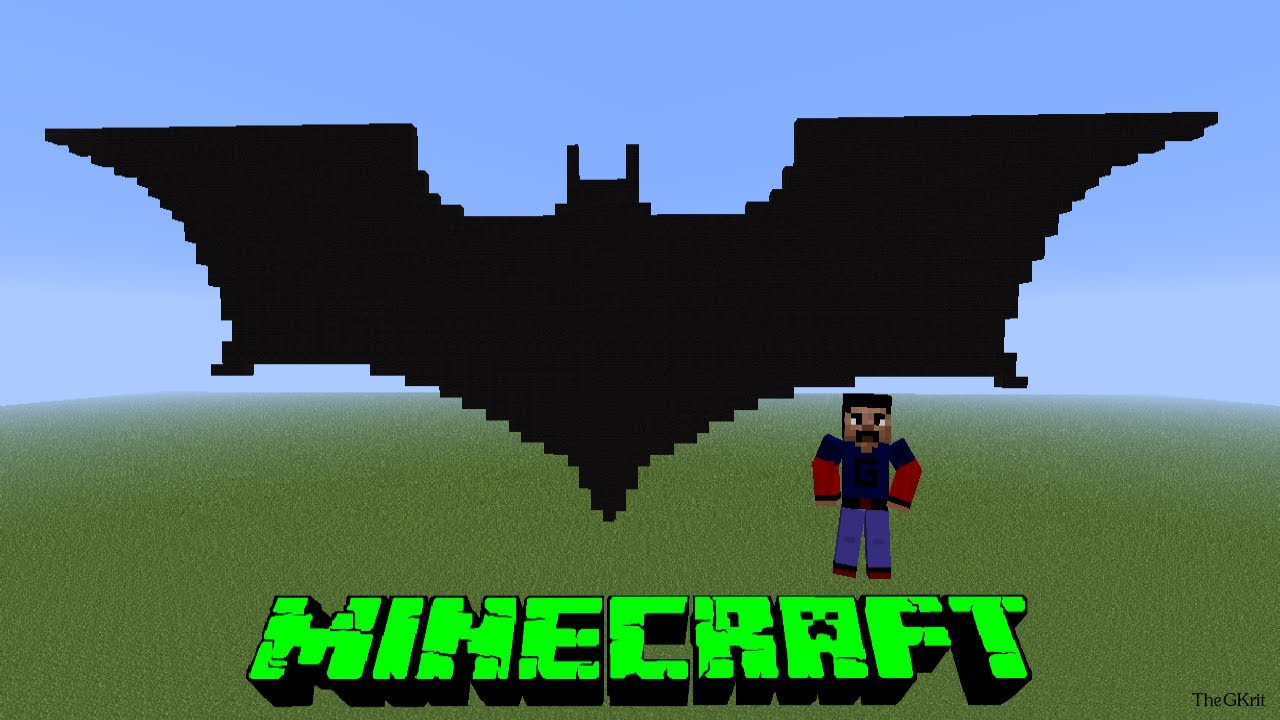 Minecraft Batman 2008 Logo Pixel Art - YouTube