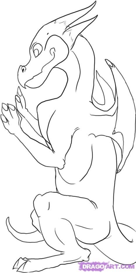 How to Draw a Baby Cartoon Dragon, Step by Step, Dragons, Draw a ...