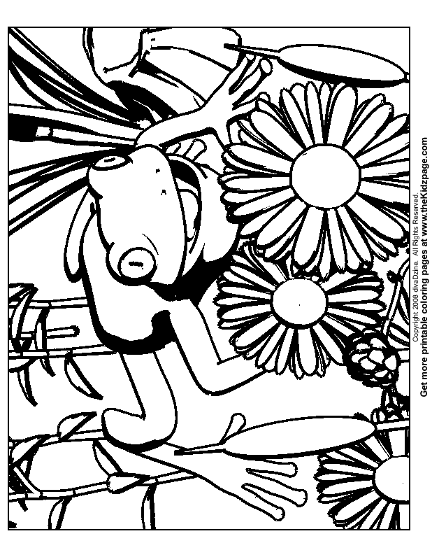 Frog and Flowers Free Coloring Pages for Kids - Printable ...