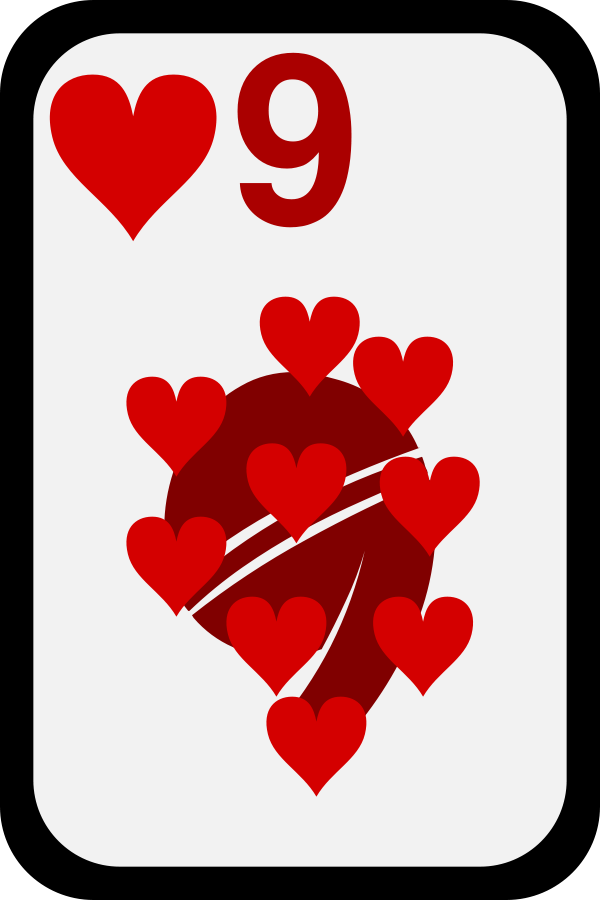 Nine of Hearts Clipart, vector clip art online, royalty free ...