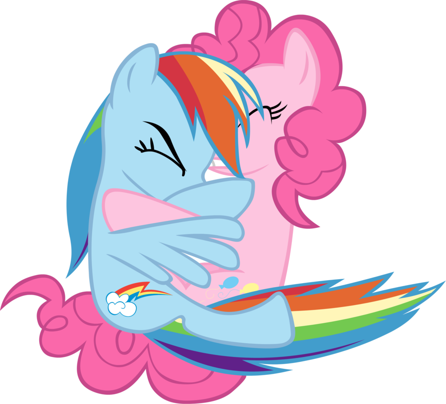 Rainbow Dash and Pinkie - Powerful Internet Hug by scrimpeh on ...