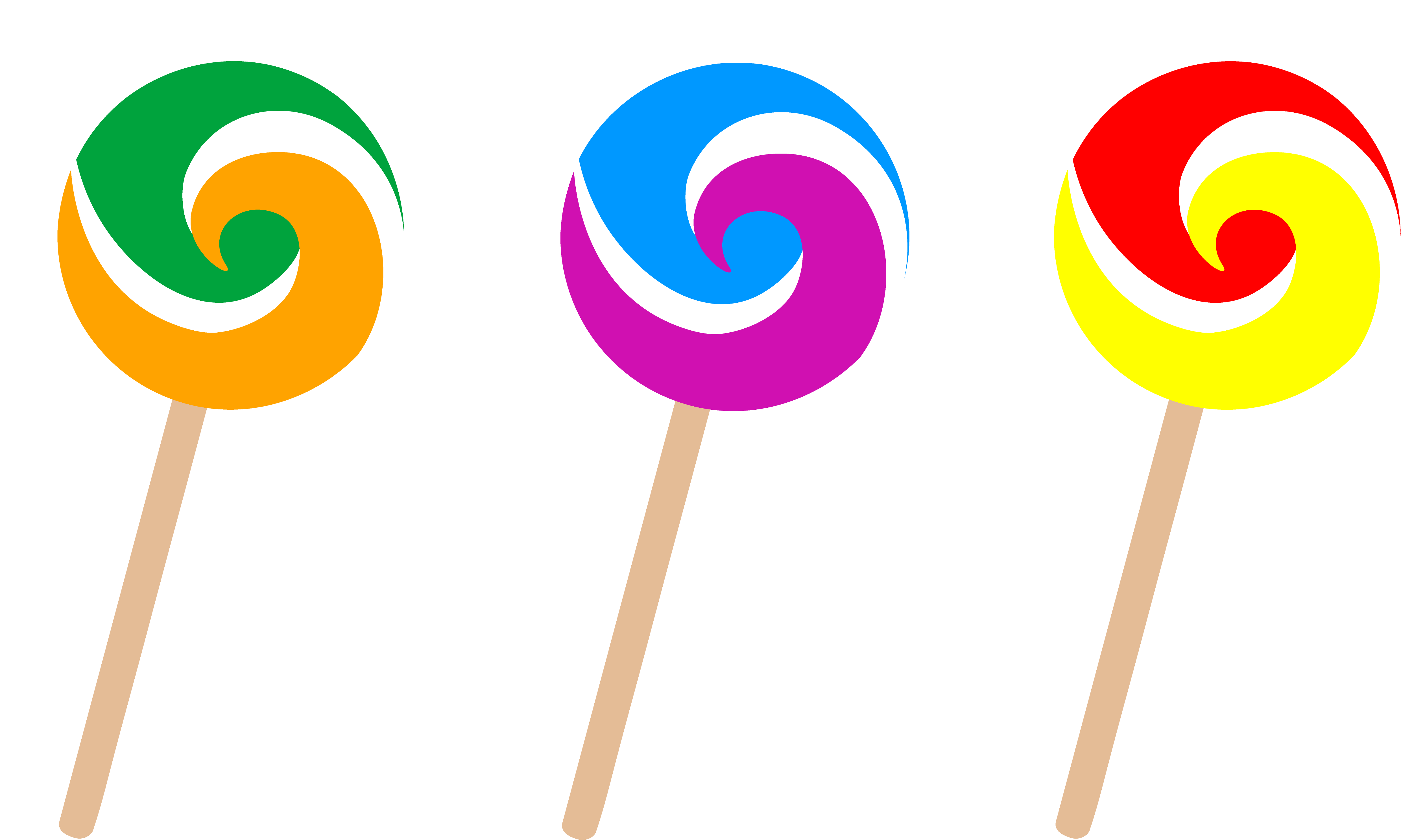 Three Swirly Lollipops - Free Clip Art