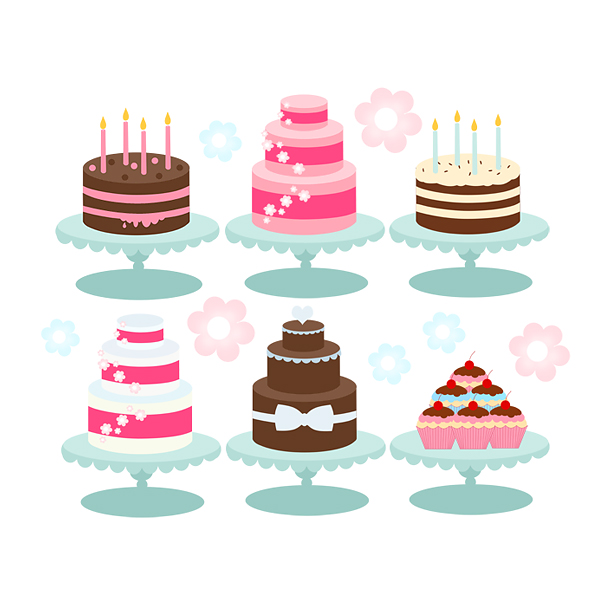 Cake Clipart - Cakes, Bakery, Cupcakes, Birthday Candles, Pink ...