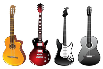 4 Guitar Clipart Free Vector Icons, Acoustic + Electric | Just ...