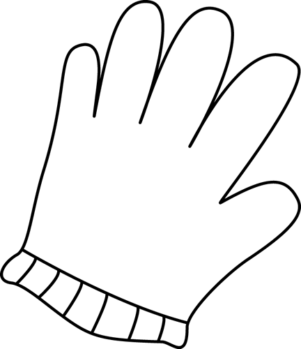 Black and White Glove Clip Art - Black and White Glove Image