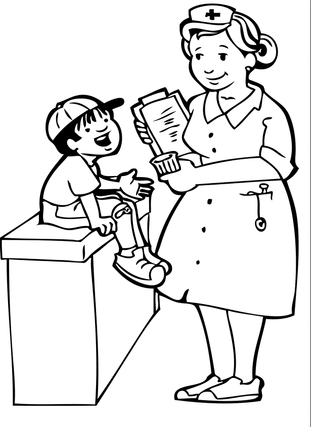 Female Doctor Coloring Book - Doctor Day Coloring Pages : iKids ...