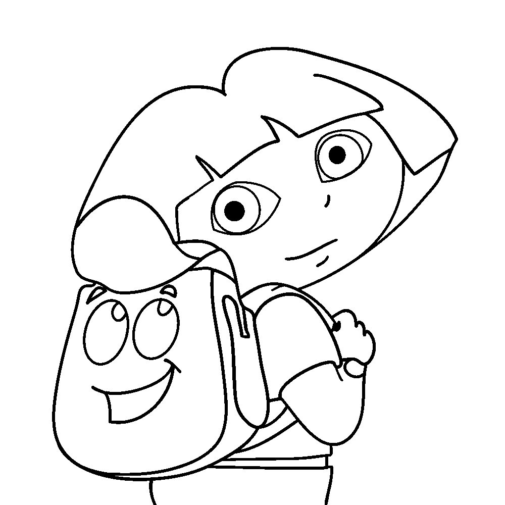dora backpack coloring page pages pictures imagixs - ClipArt Best ...