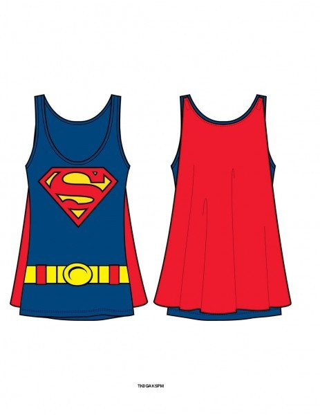 Superman Logo Juniors Cape Tank Top Superhero DC Comics Supergirl ...